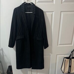 Black Pinstripe Women's Coat